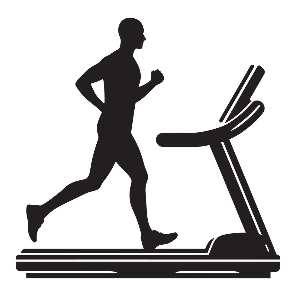Man Running on Treadmill vector