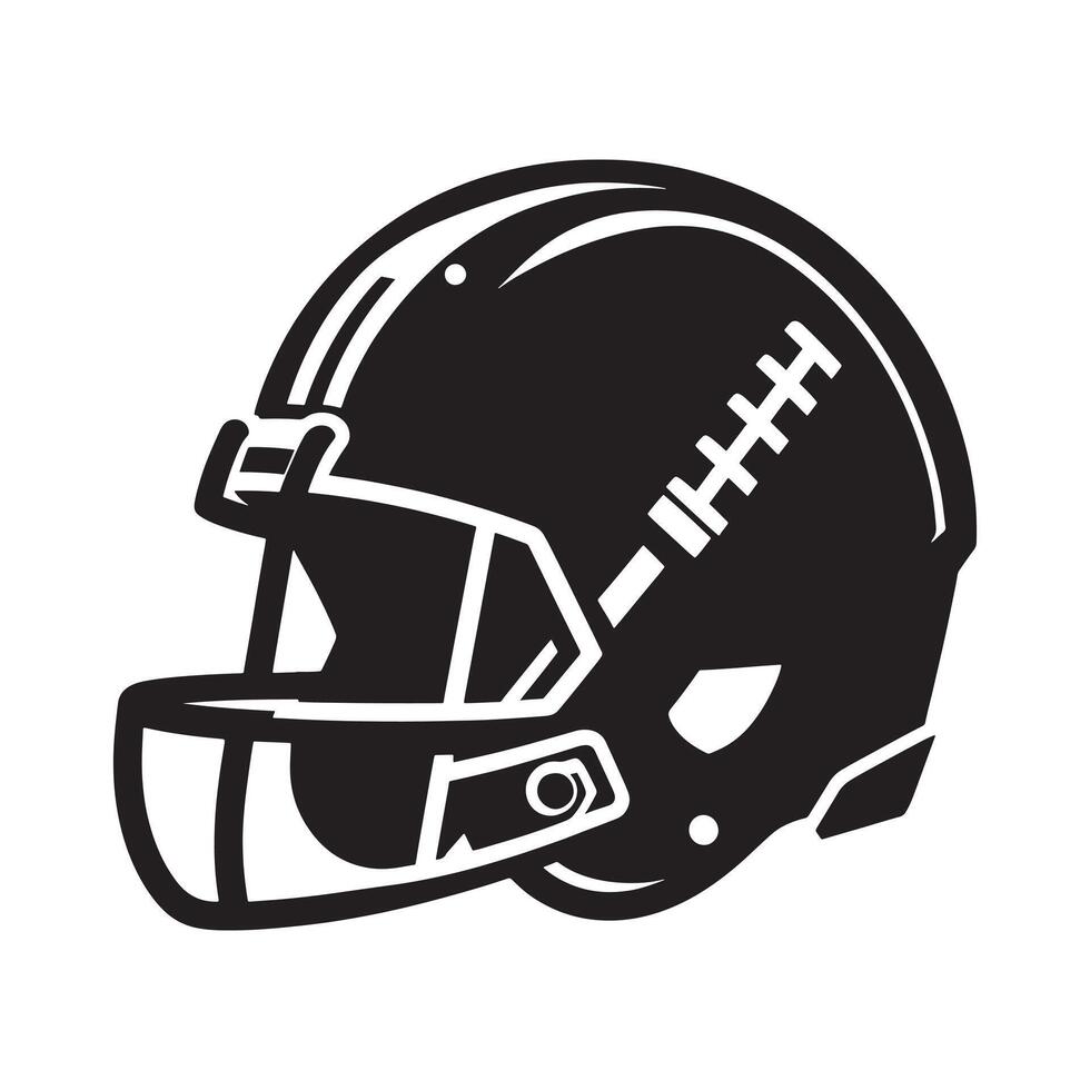 Football Player Silhouette with Helmet on White Background vector