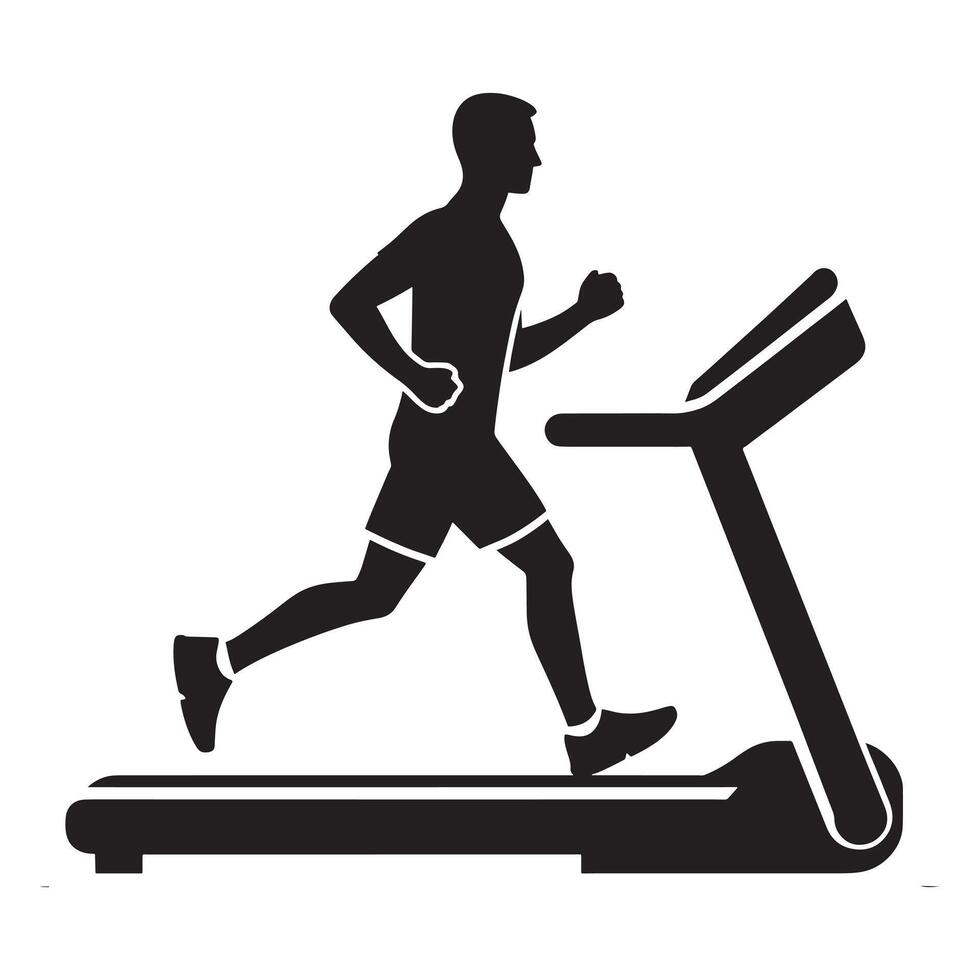 Man Running on Treadmill vector