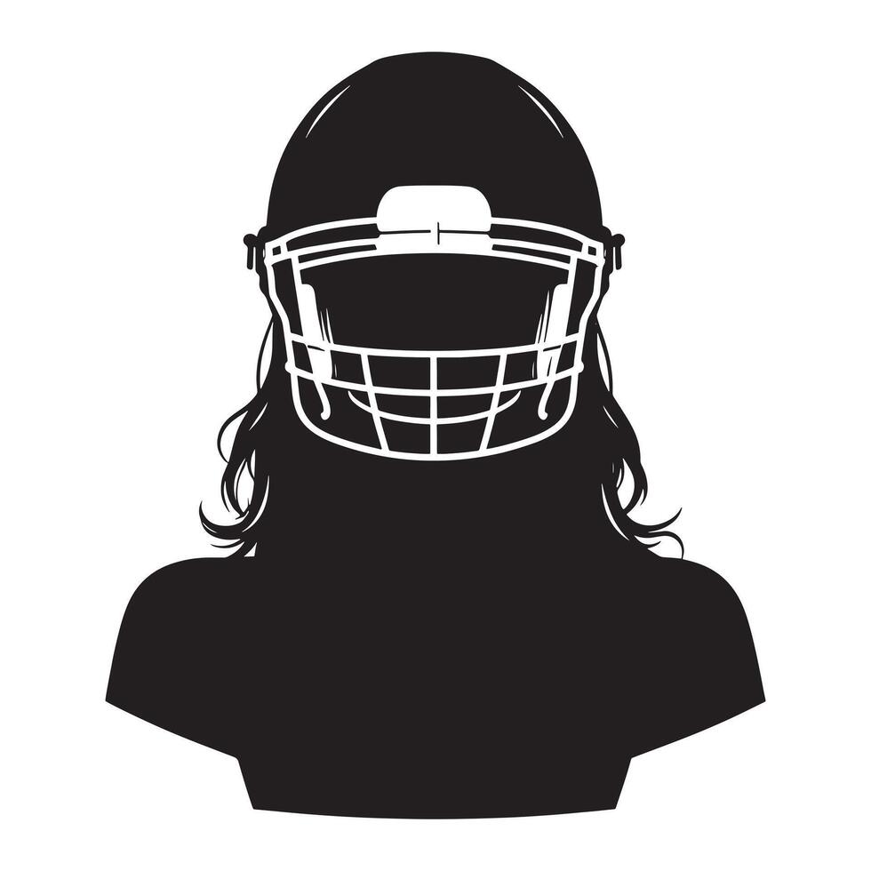 Dynamic Woman Football Helmet Silhouette vector