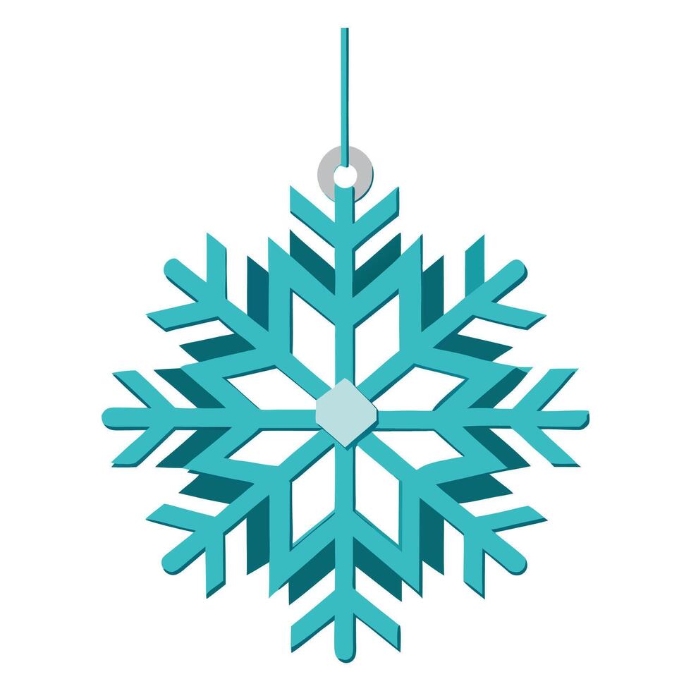 Snowflake christmas decoration illustration on white background vector