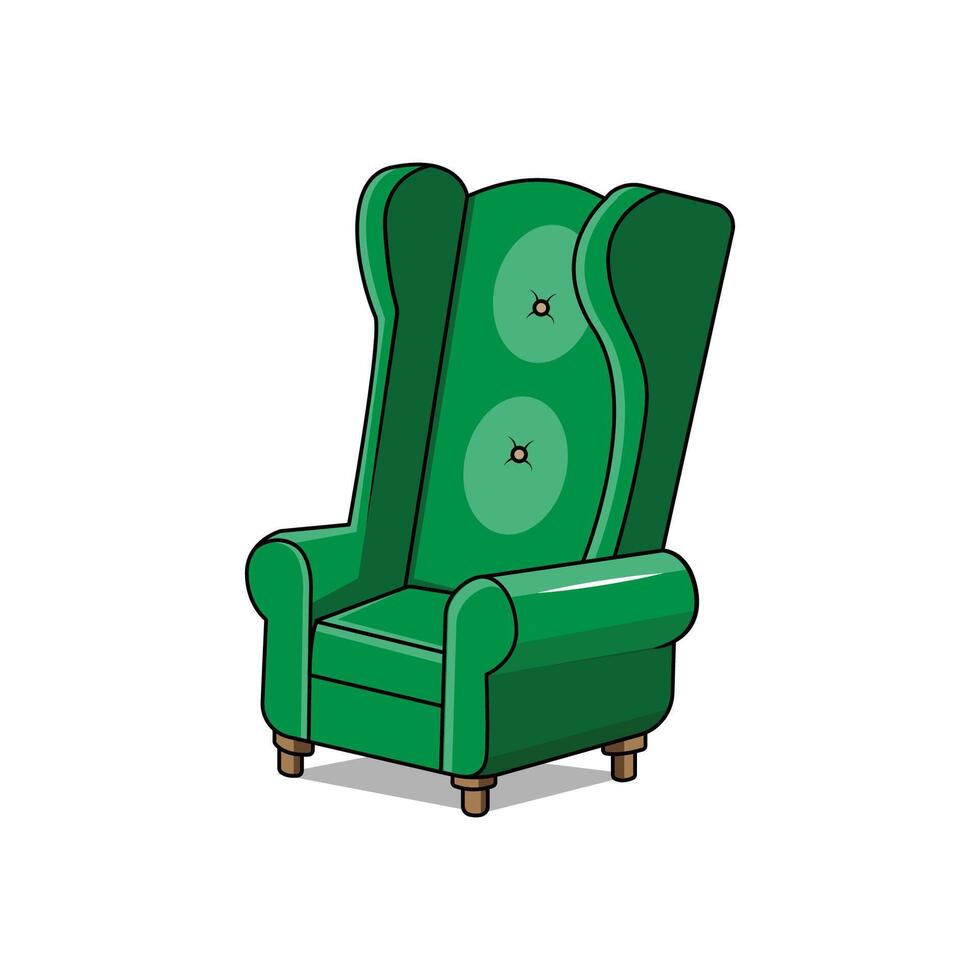 The Illustration of High Sofa with Green Color vector