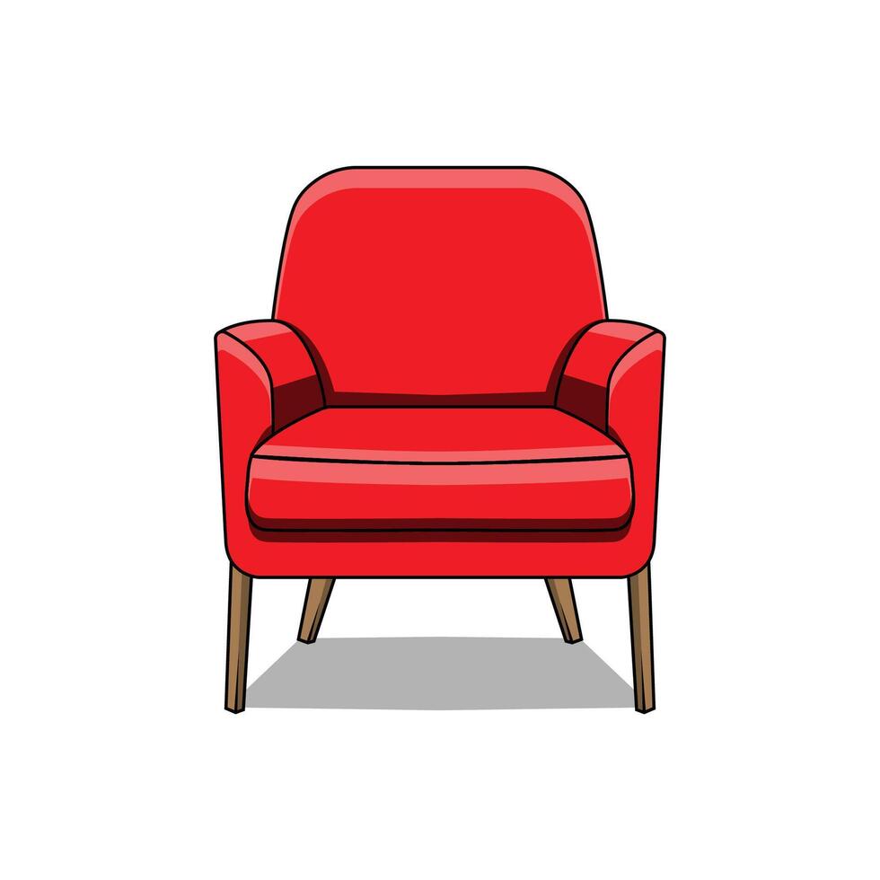 The Illustration of Red Sofa Futuristic vector