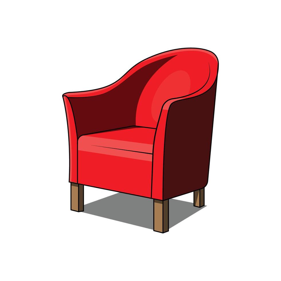 The Illustration of Modern Red Sofa vector