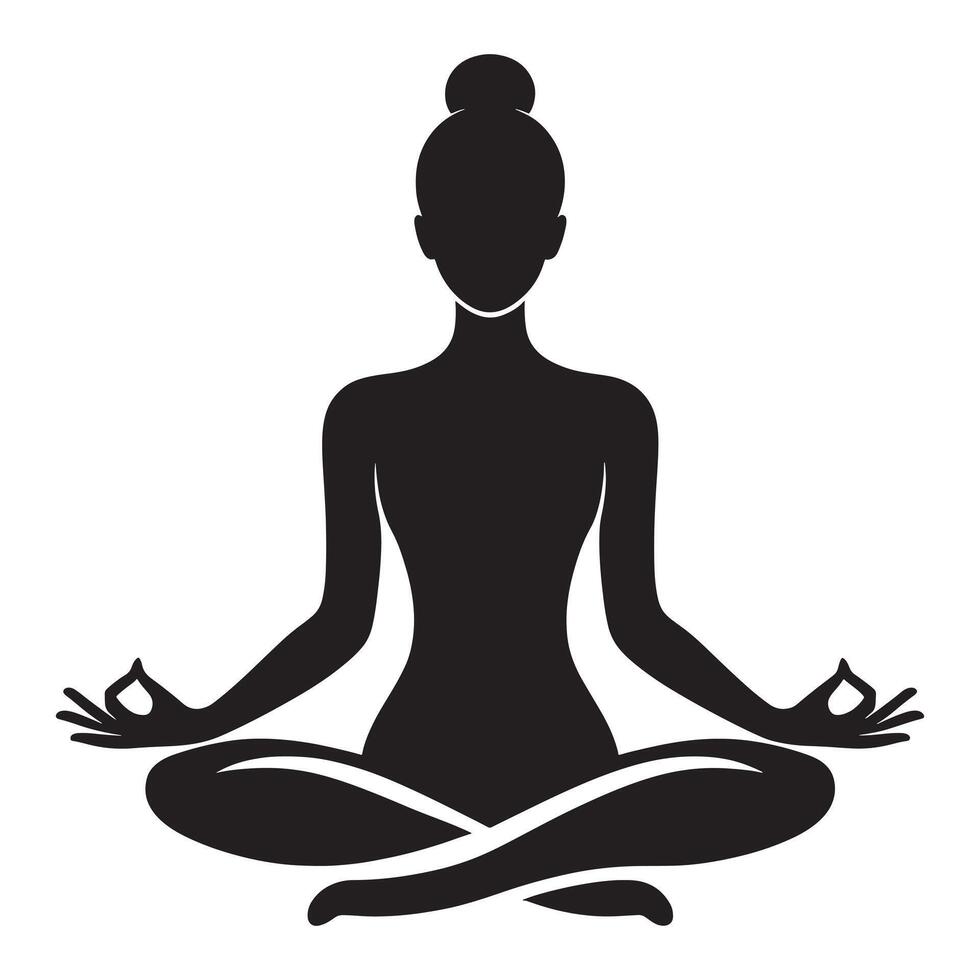 Lotus Yoga Pose Silhouette vector