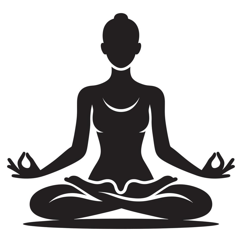 Seated Meditation Pose Silhouette vector