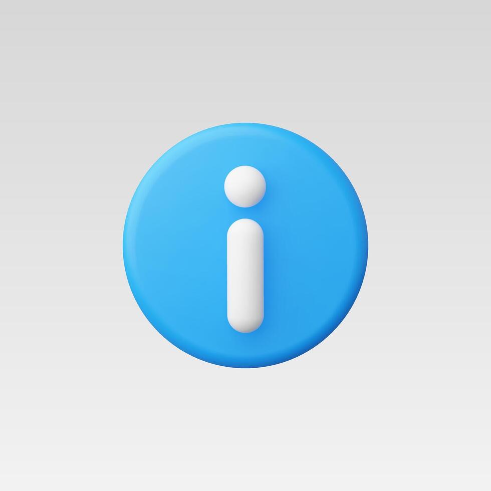 3d Realistic Information Icon illustration vector