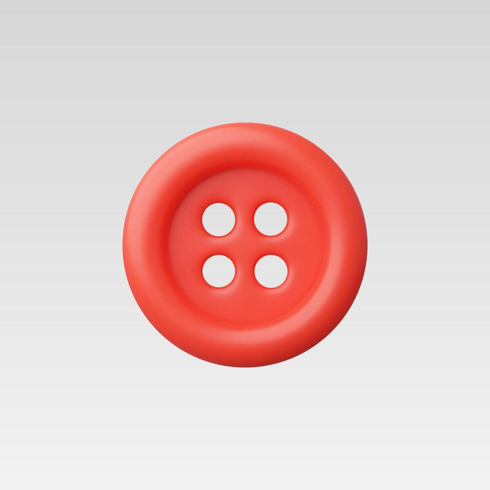 3d Realistic Large plastic clothes button illustration vector