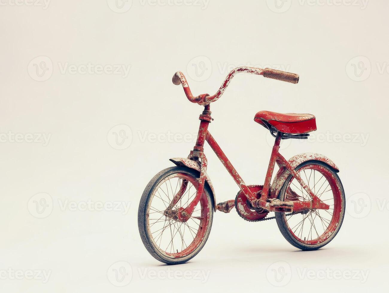 retro, rusted bicycle on white background photo