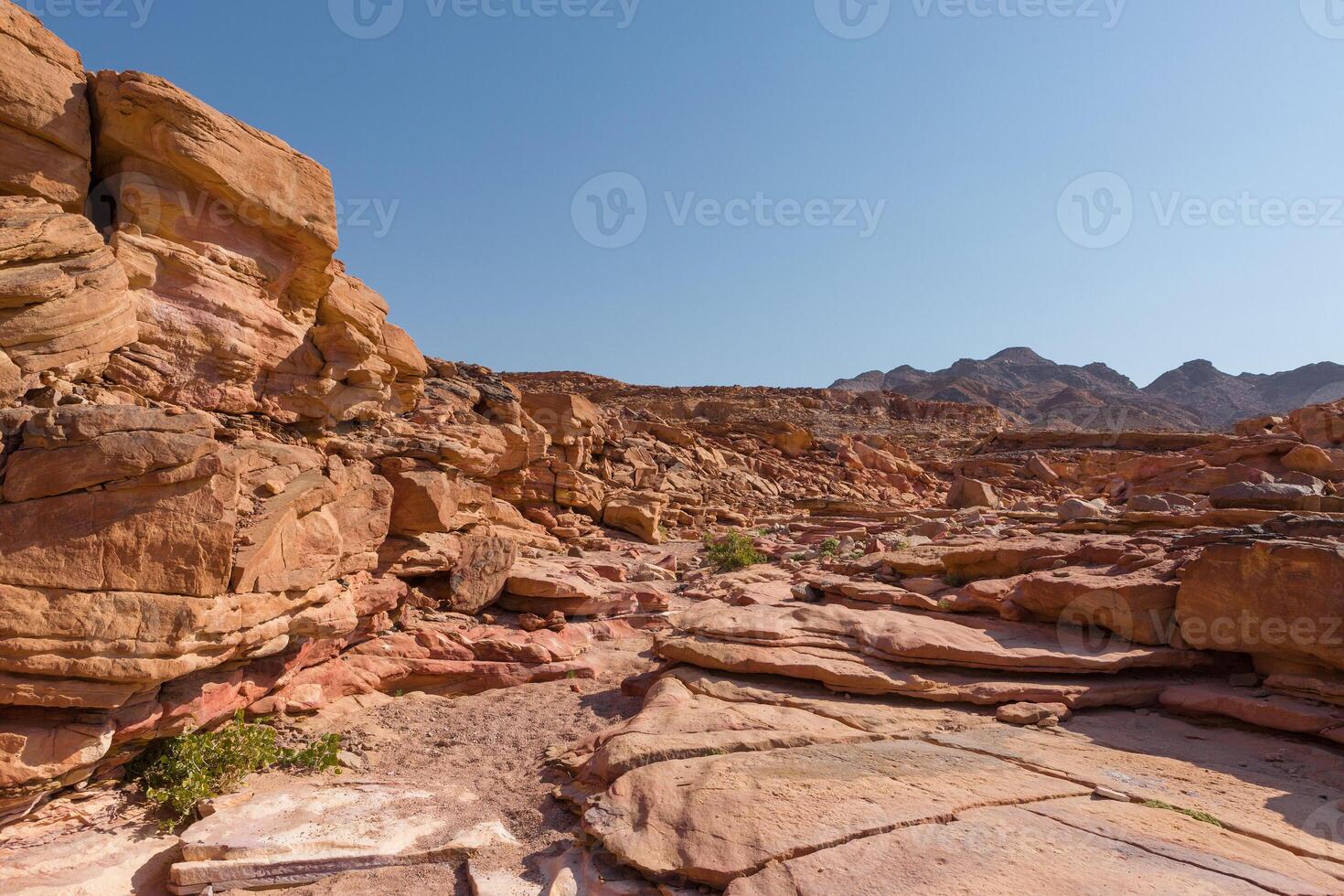 Coloured Canyon is a rock formation on South Sinai peninsula. Desert rocks of multicolored sandstone background. photo