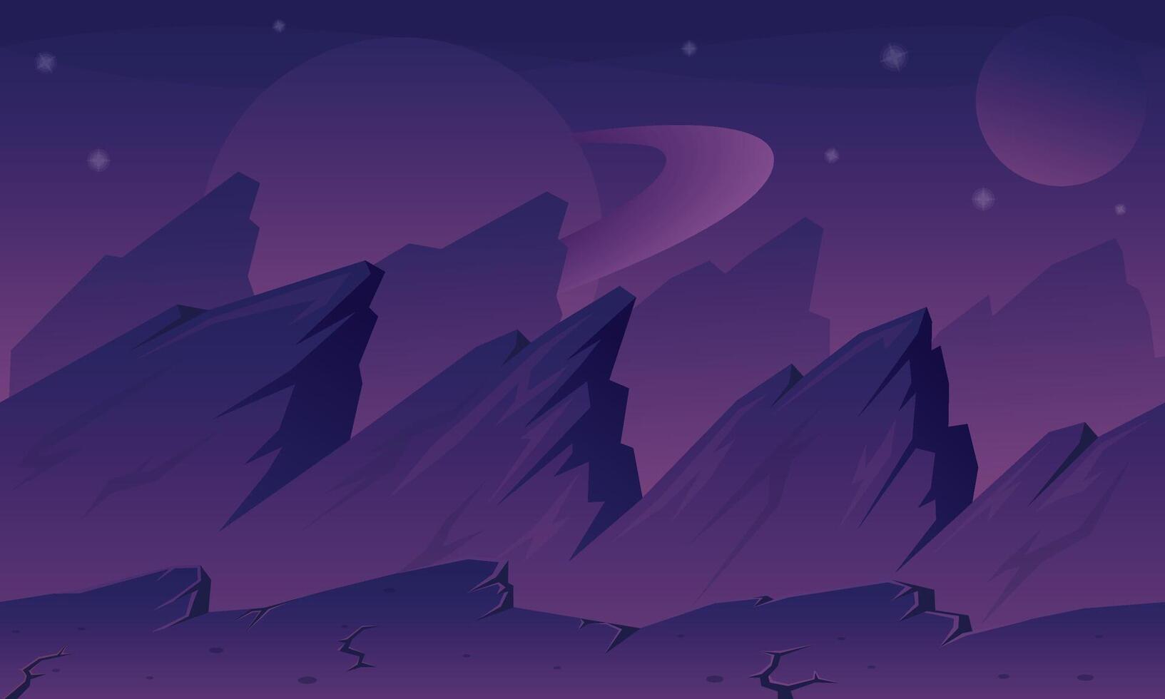 Alien Planet Purple Game Background vector