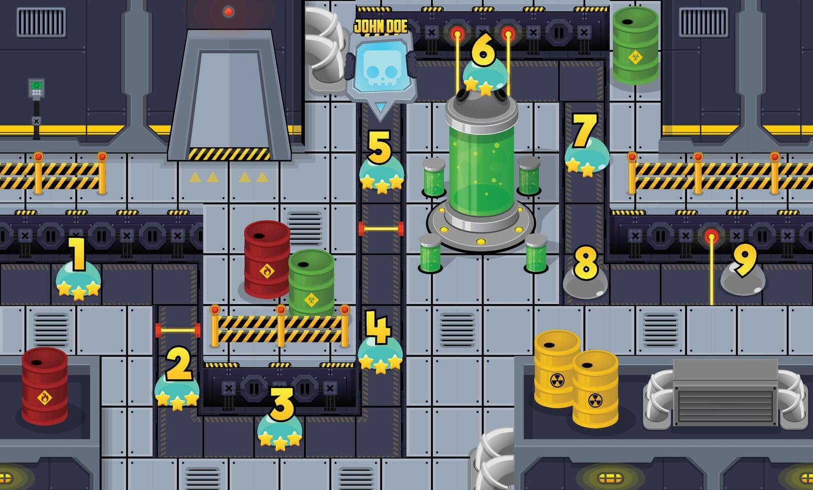 Sci Fi Space Ship Game Level Map Background vector