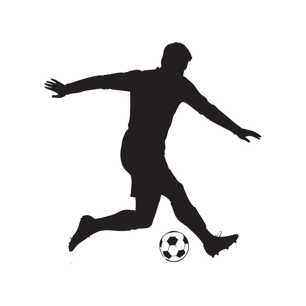 Minimalistic Black Silhouette of Soccer Player vector