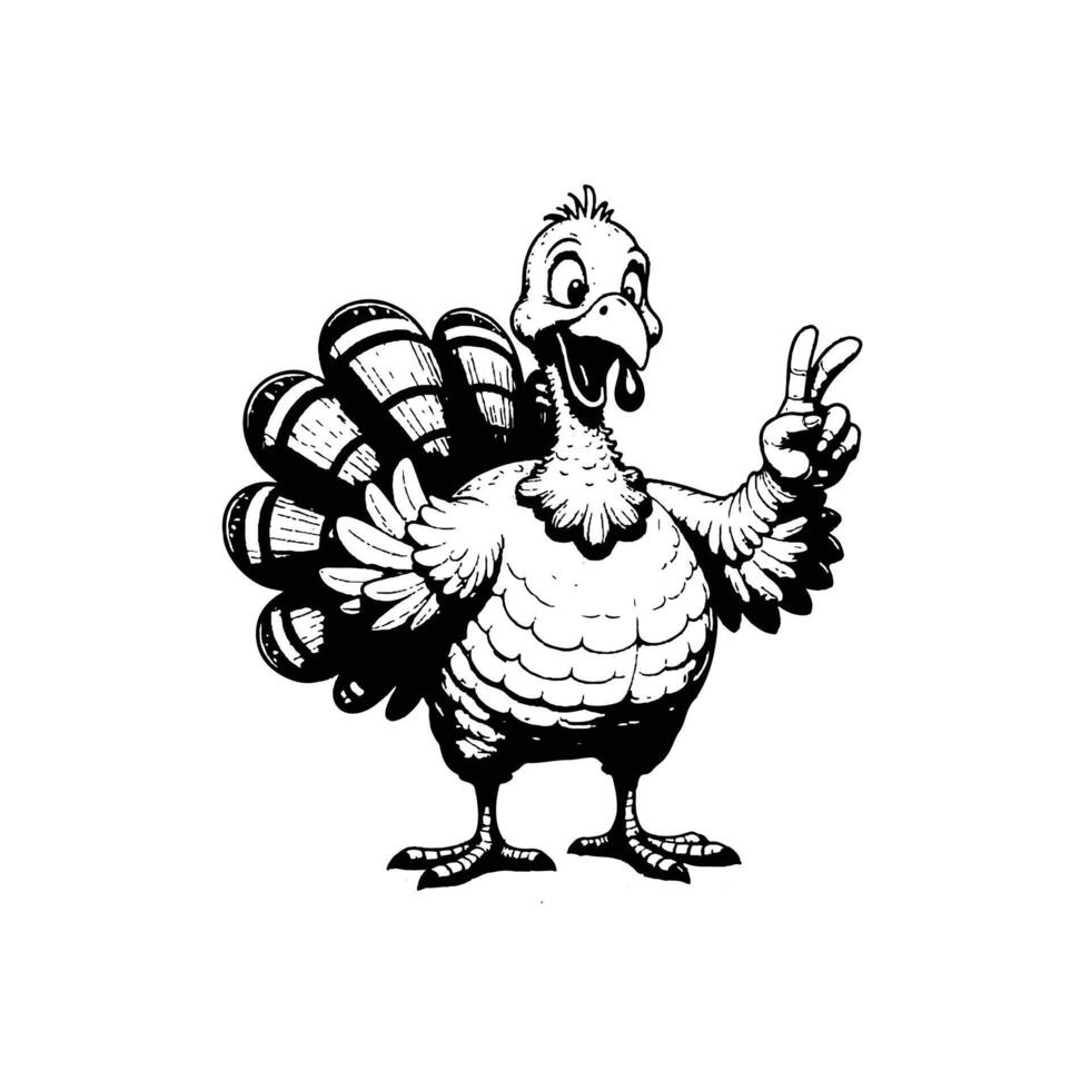 playful cartoon Turkey vector