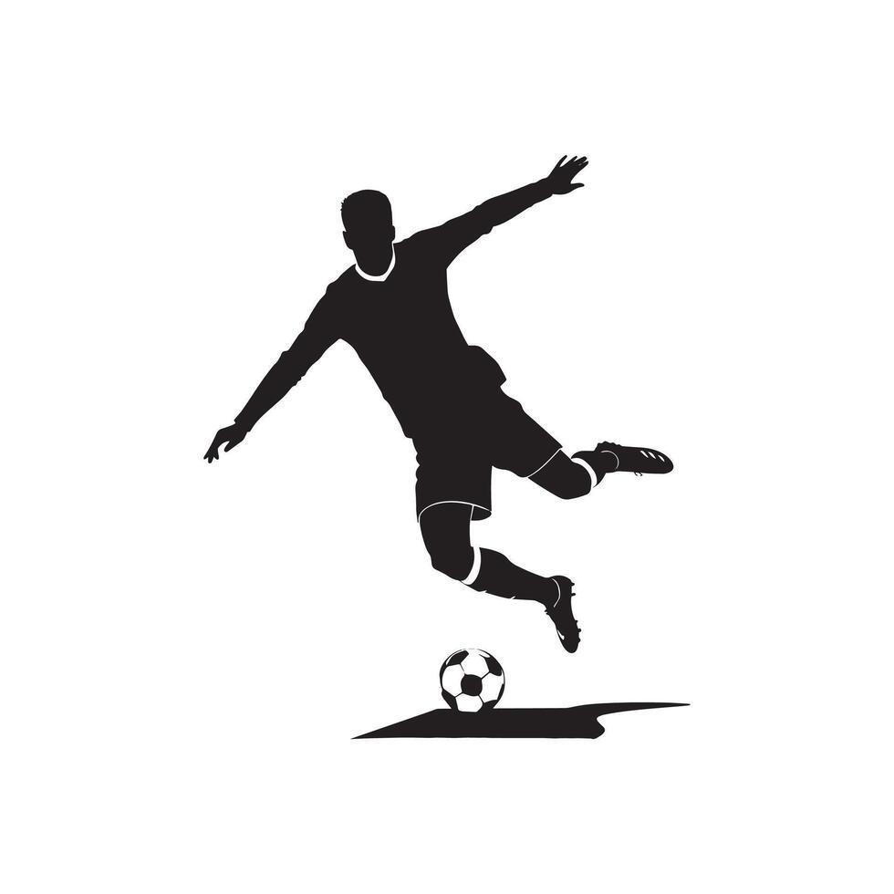 Striking Soccer Player Silhouette Design for Sports Artwork vector