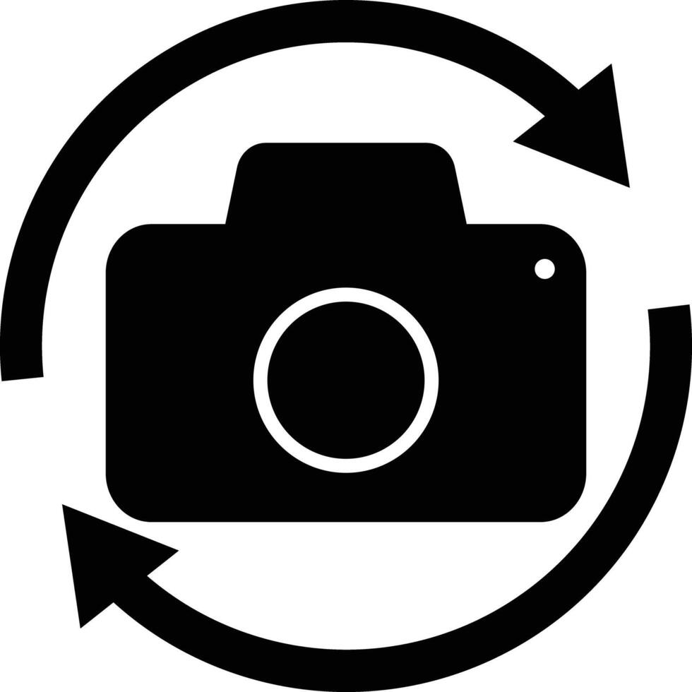 Flip and switch the camera icon. Button icon to switch cameras call. Switch camera sign. Rotate camera symbol. flat style. vector