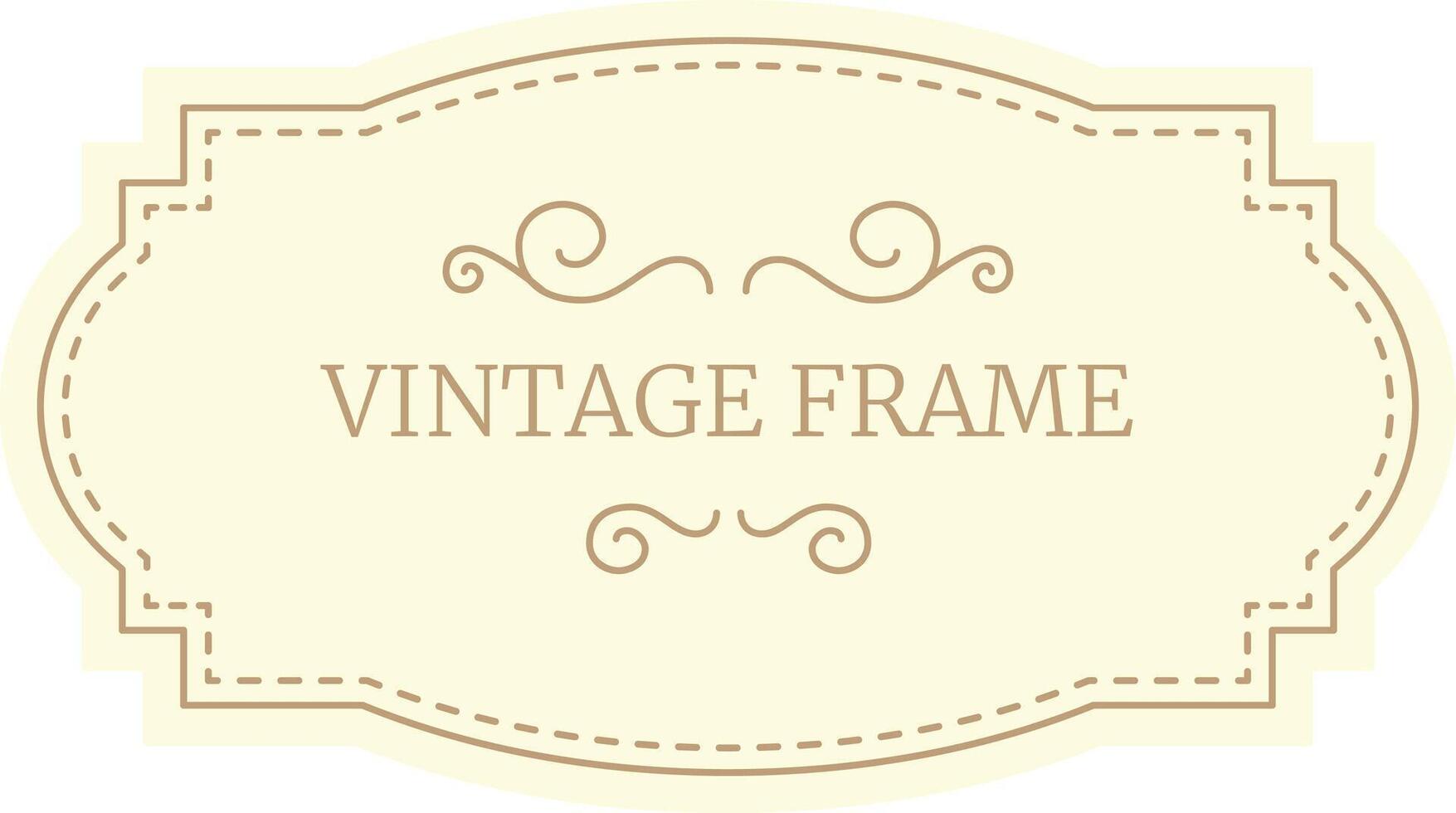 Vintage frame featuring elegant swirls, creating a sophisticated and timeless design on a smooth, light yellow background, suitable for various design projects vector
