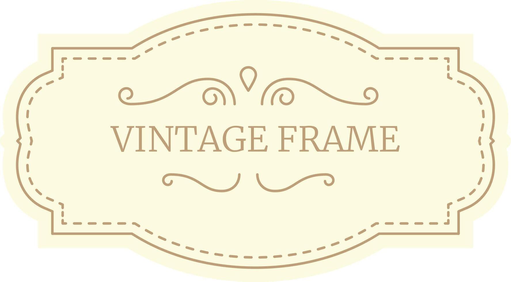 Vintage frame with elegant ornaments adding a touch of classic style, perfect for invitations, labels, or scrapbooking projects, featuring a cream background and swirling flourishes vector