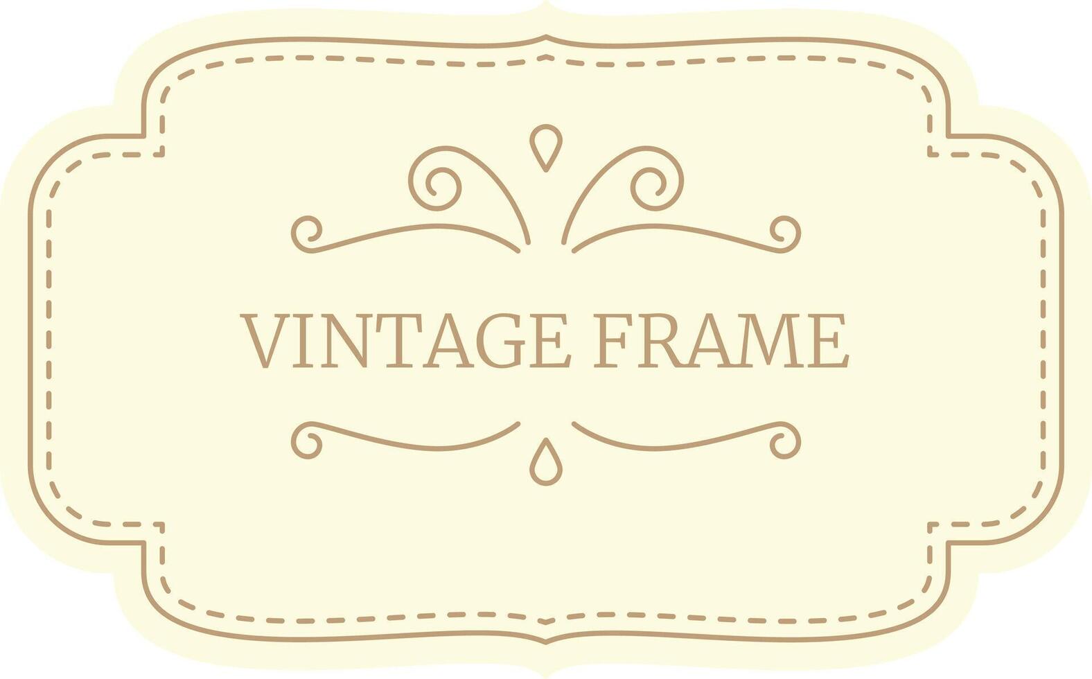 Elegant vintage frame featuring decorative swirls and a dotted border, set against a soft beige background, creating a classic and sophisticated design vector
