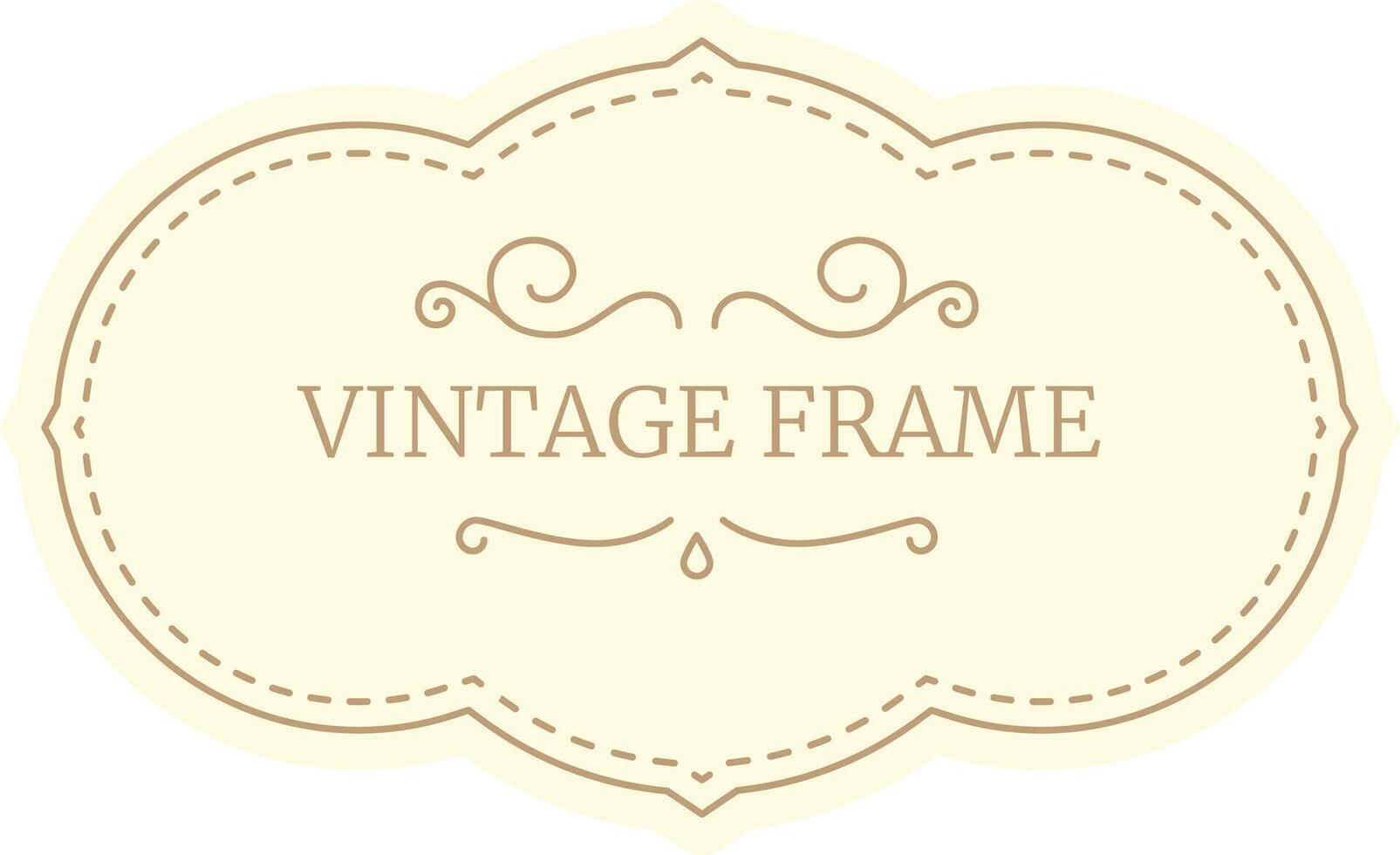 Vintage frame with ornate swirls and a dotted border creates a classic and elegant design on a cream background, perfect for adding a touch of nostalgia to any project vector