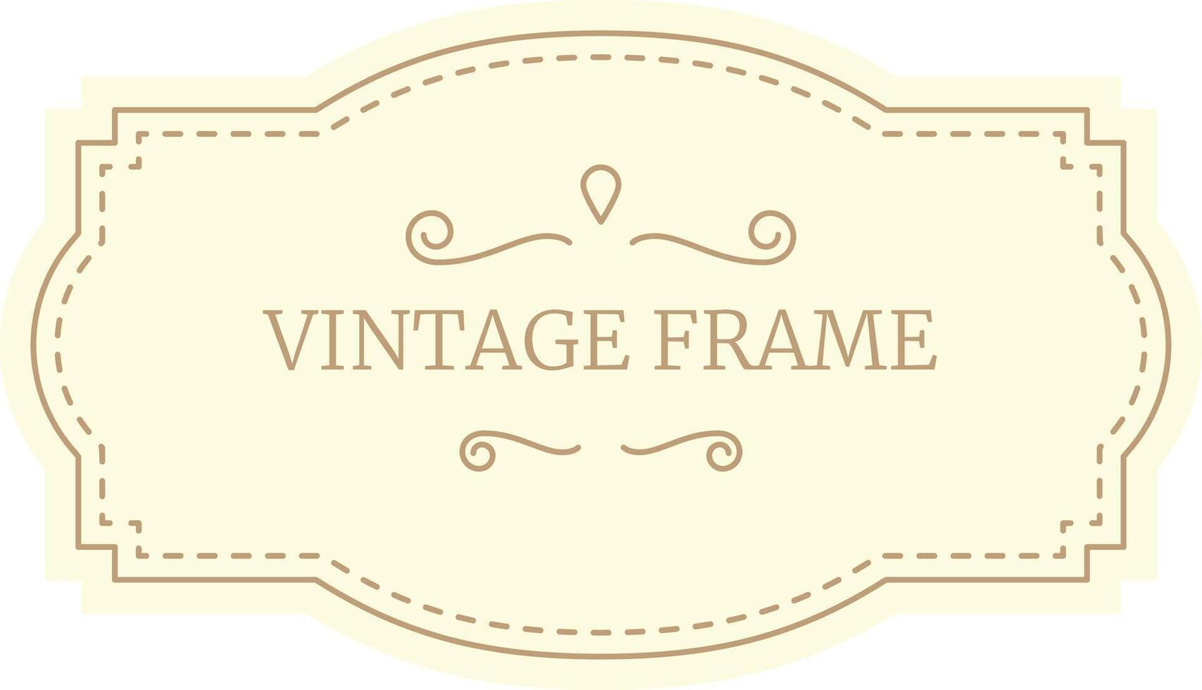 Vintage frame with elegant swirls and dotted lines creates a sophisticated and classic design on a cream background, suitable for various design projects vector