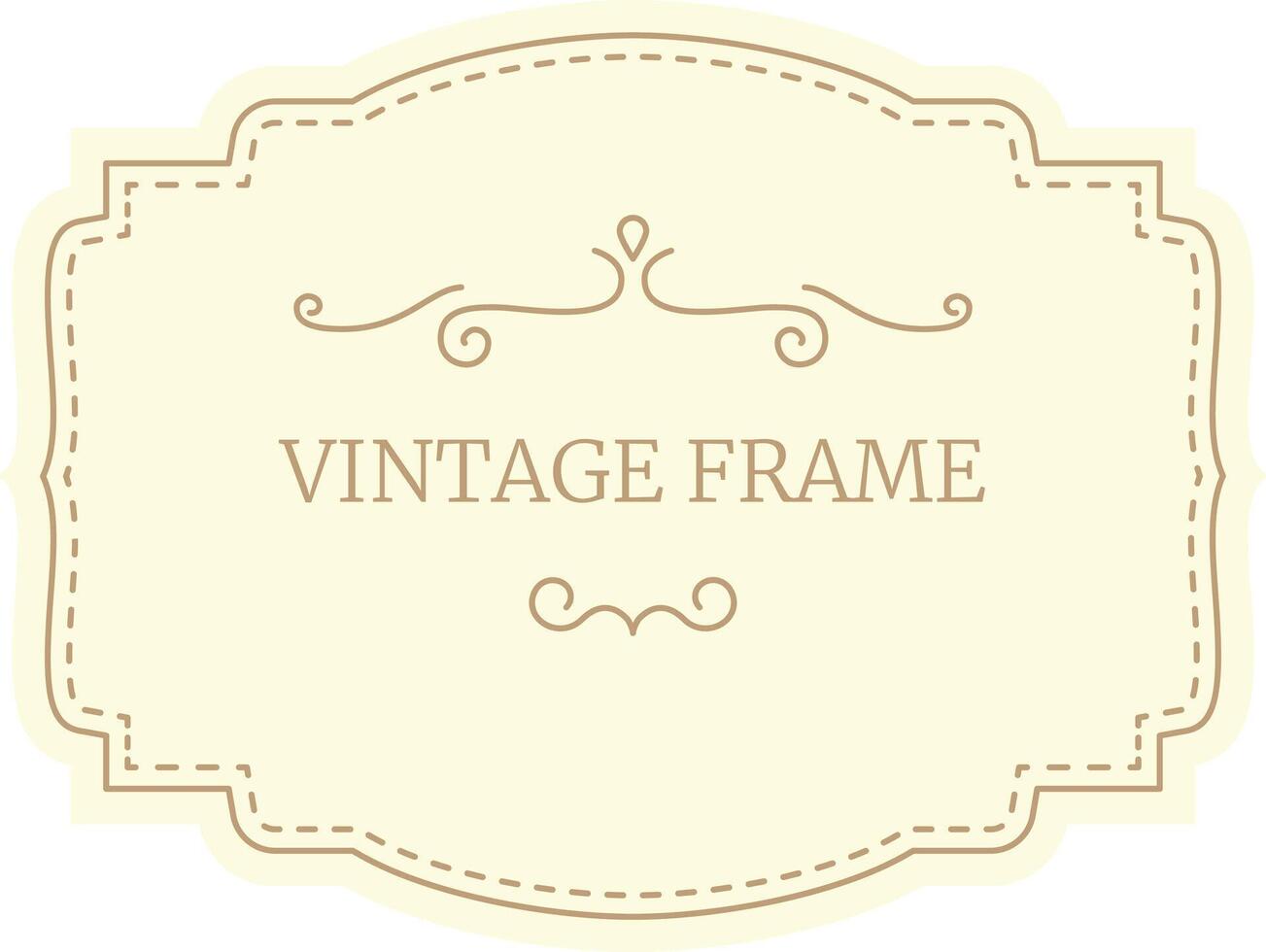 This elegant vintage frame features delicate swirls and a light yellow background, providing a sophisticated touch to any design project vector
