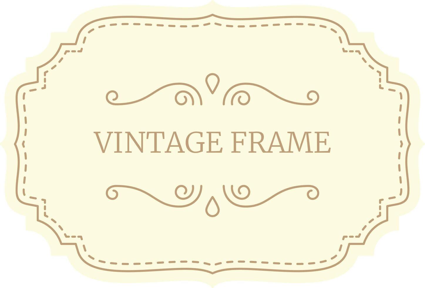 Vintage frame with swirls and a dotted line border creates an elegant design, perfect for adding a touch of classic style vector