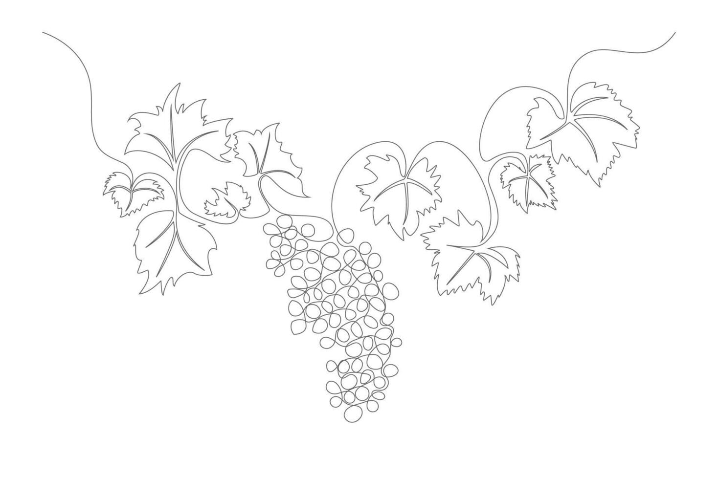 Bunch of Grapes One Continuous Line Drawing Sign Emblem. vector
