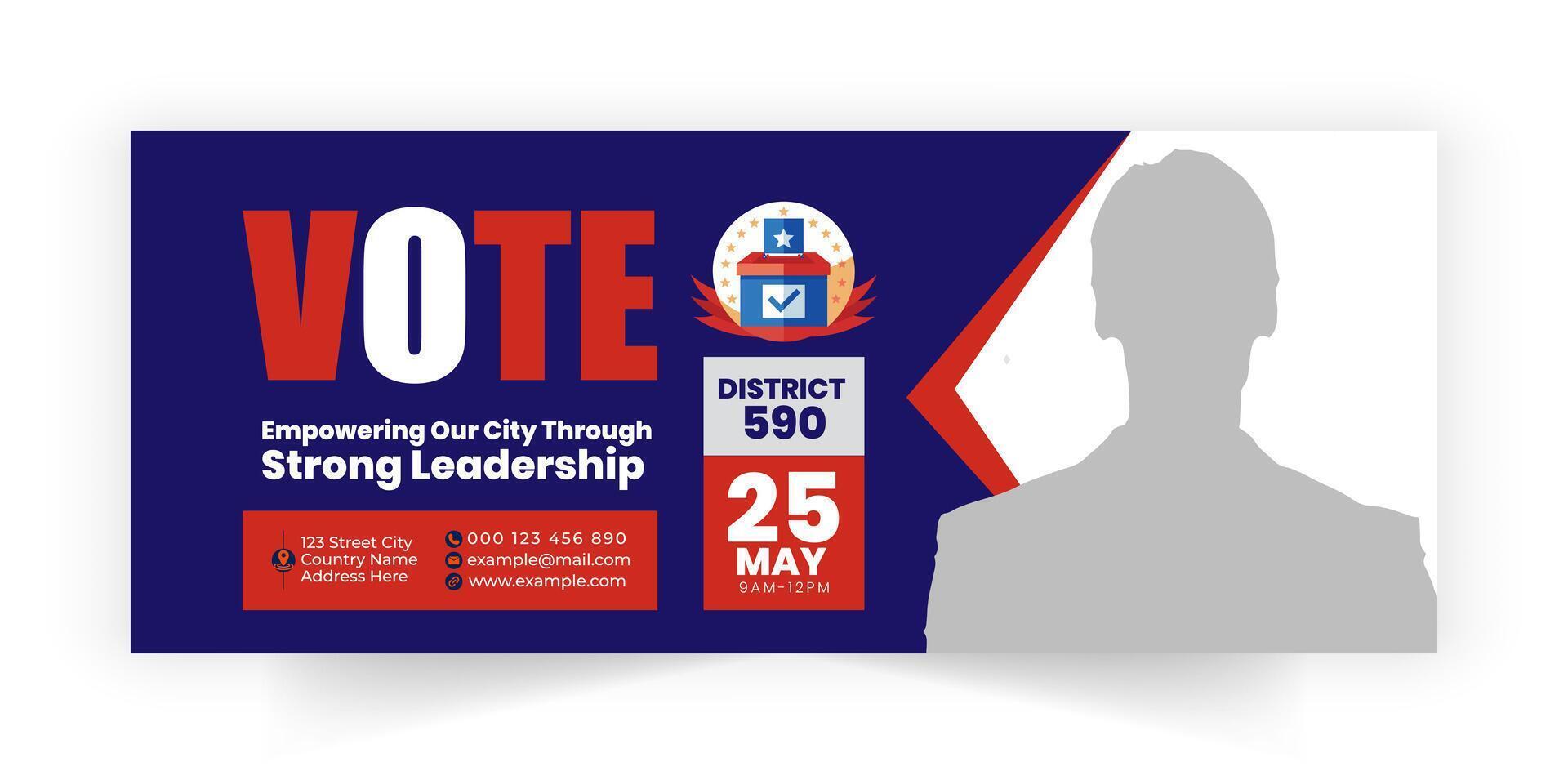 Political Election Web Banner Design Template vector