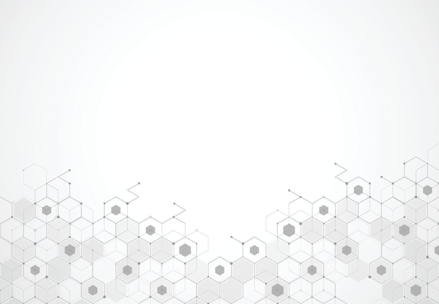Abstract hexagonal molecular structures in technology background and science style. Medical design vector