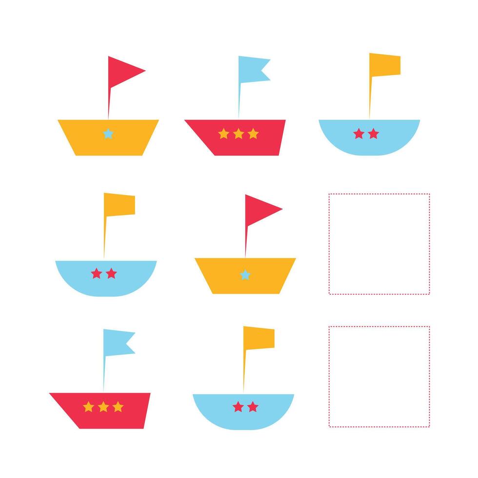 Educational game for children draw the fish in blank square hand drawn cartoon doodle illustration vector
