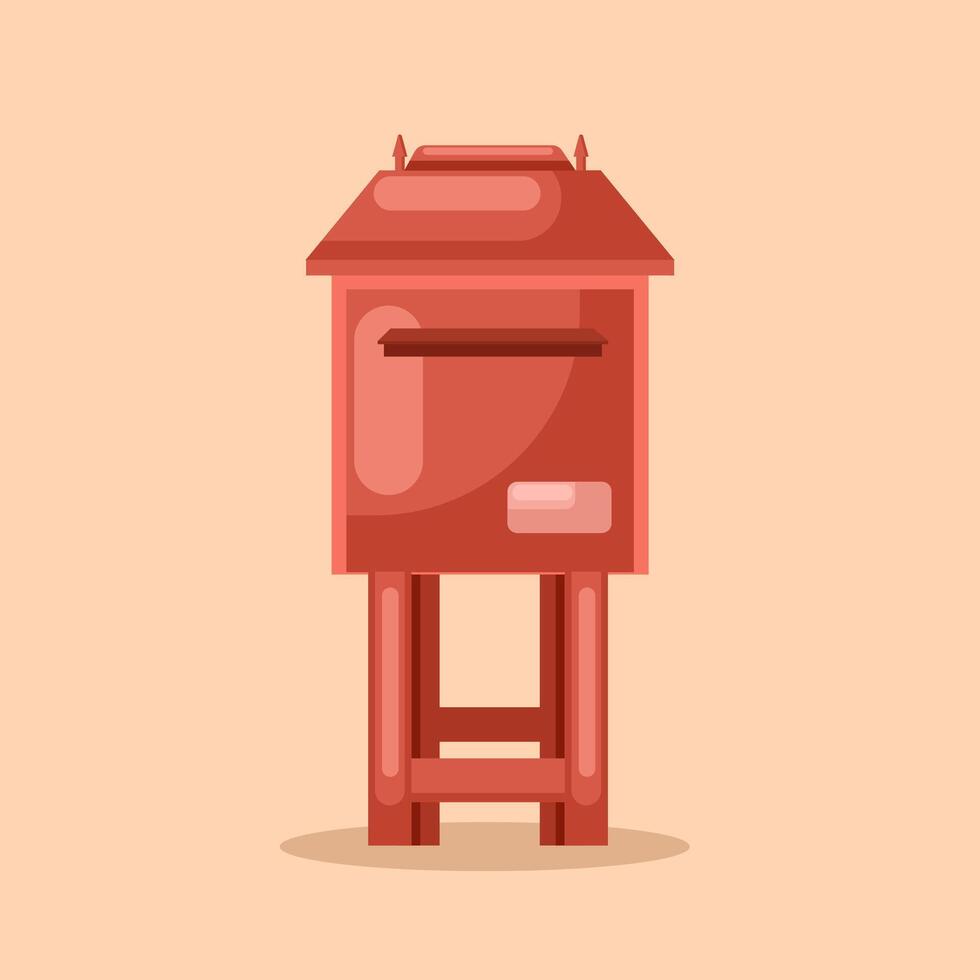 Flat illustration old mailbox , classic mailbox style vector
