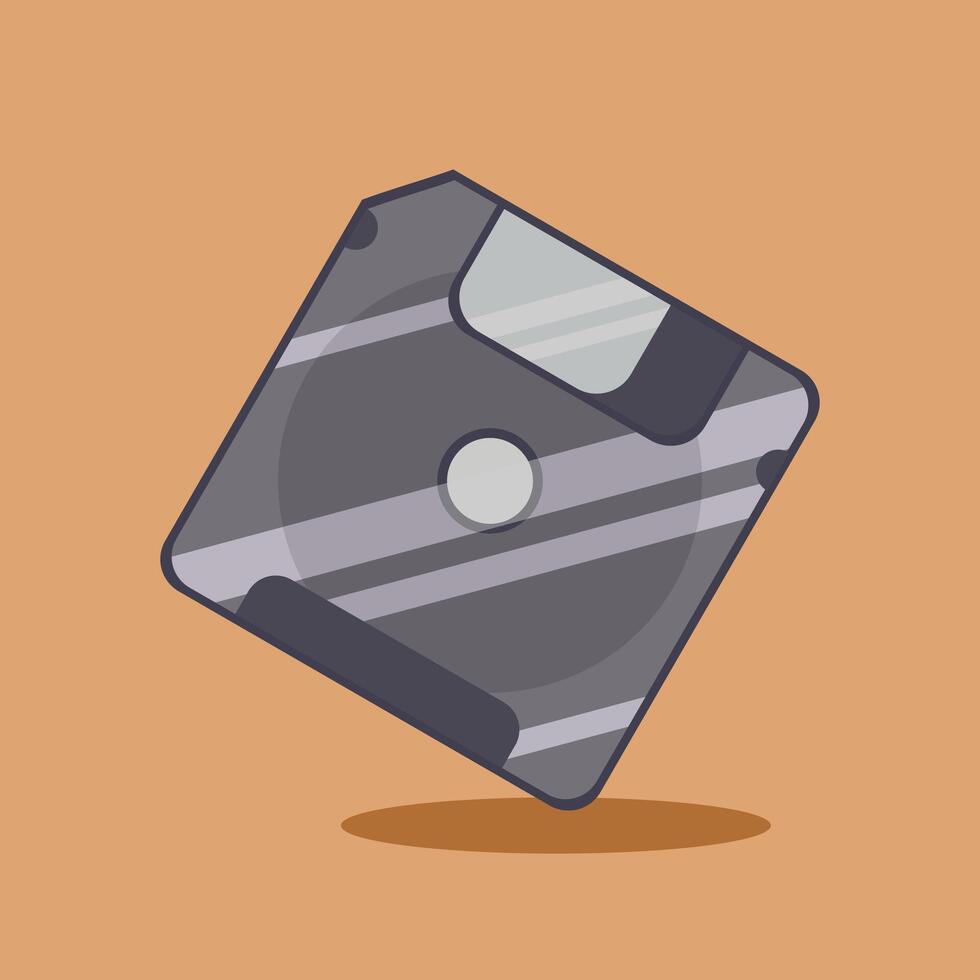 Flat illustration old floopy disk, old school disk vector