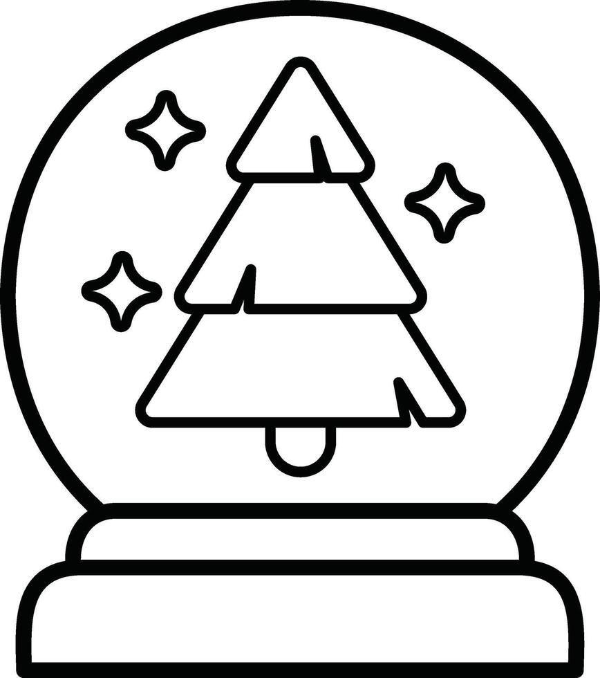 A tree is inside a glass globe vector