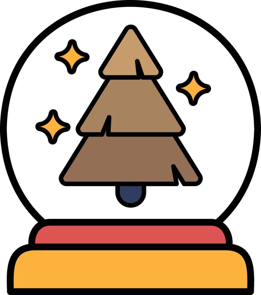 A tree is inside a glass globe vector