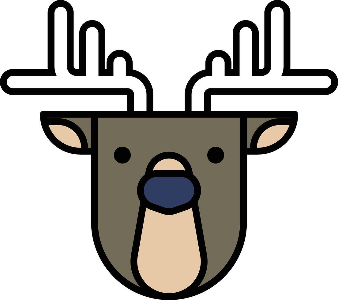 A deer head with antlers and a blue nose vector