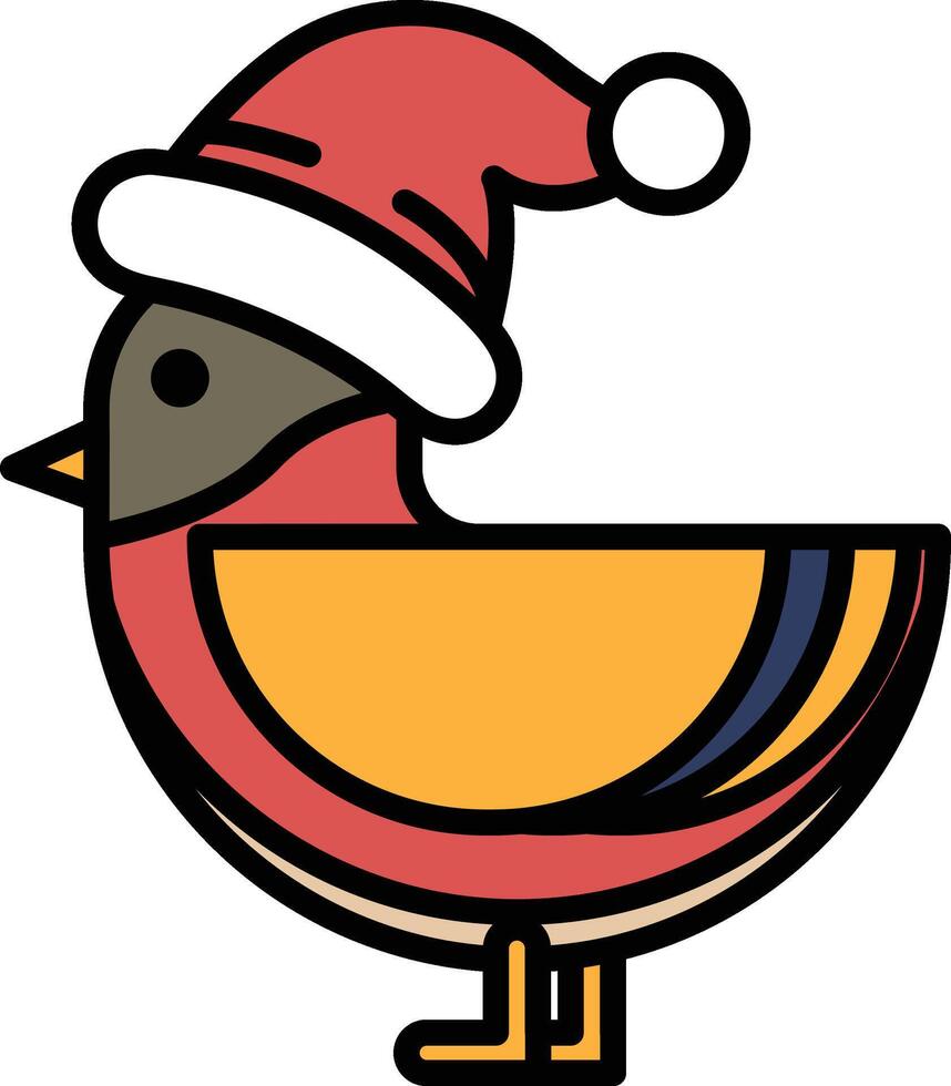 A cartoon bird wearing a red hat and a red and yellow body vector
