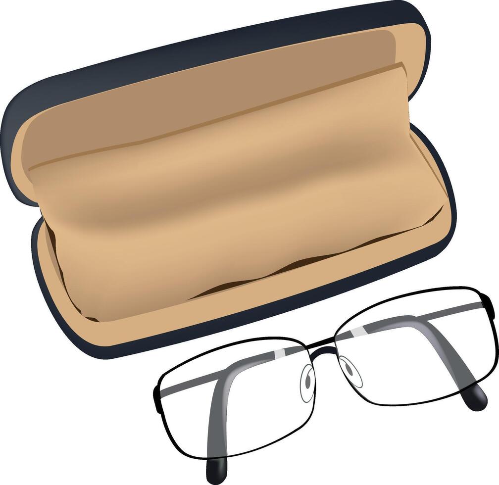 Glasses and case on a white background vector