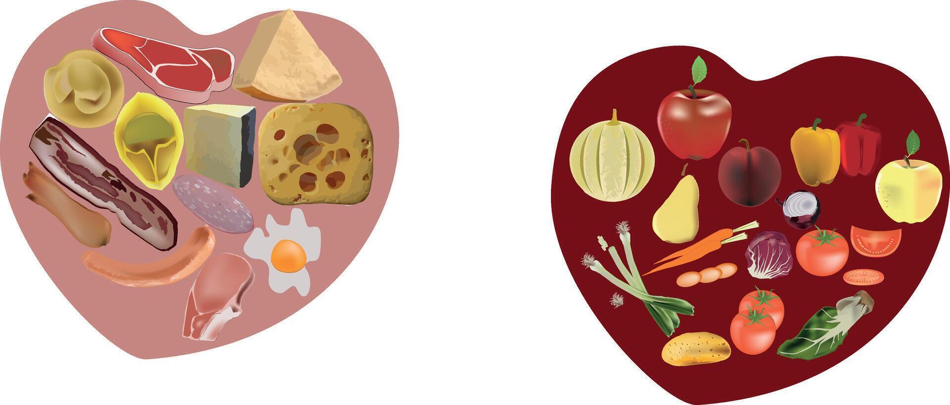 Heart healthy food vector