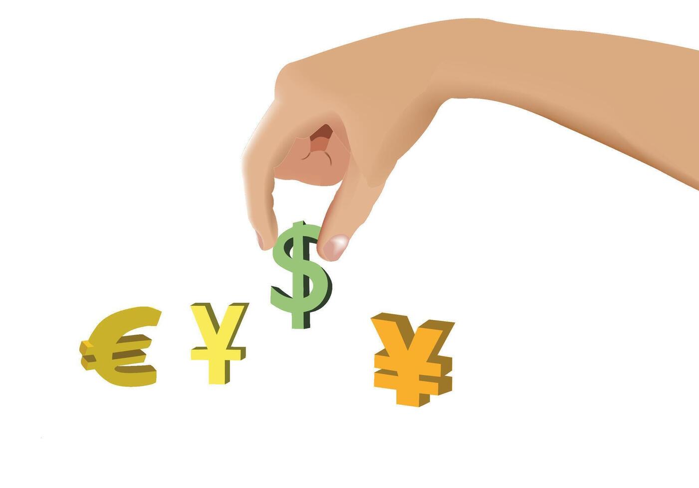 Hand holding currency symbol vector