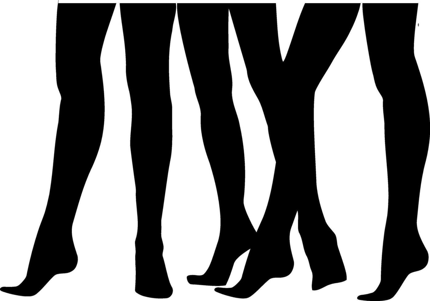 Silhouette of legs in high heels vector