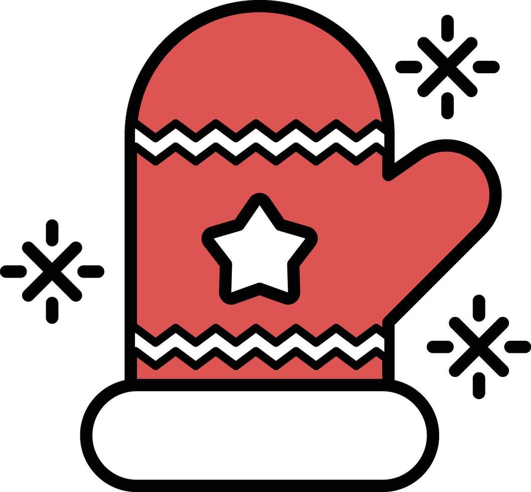 A mitten with a star on it vector