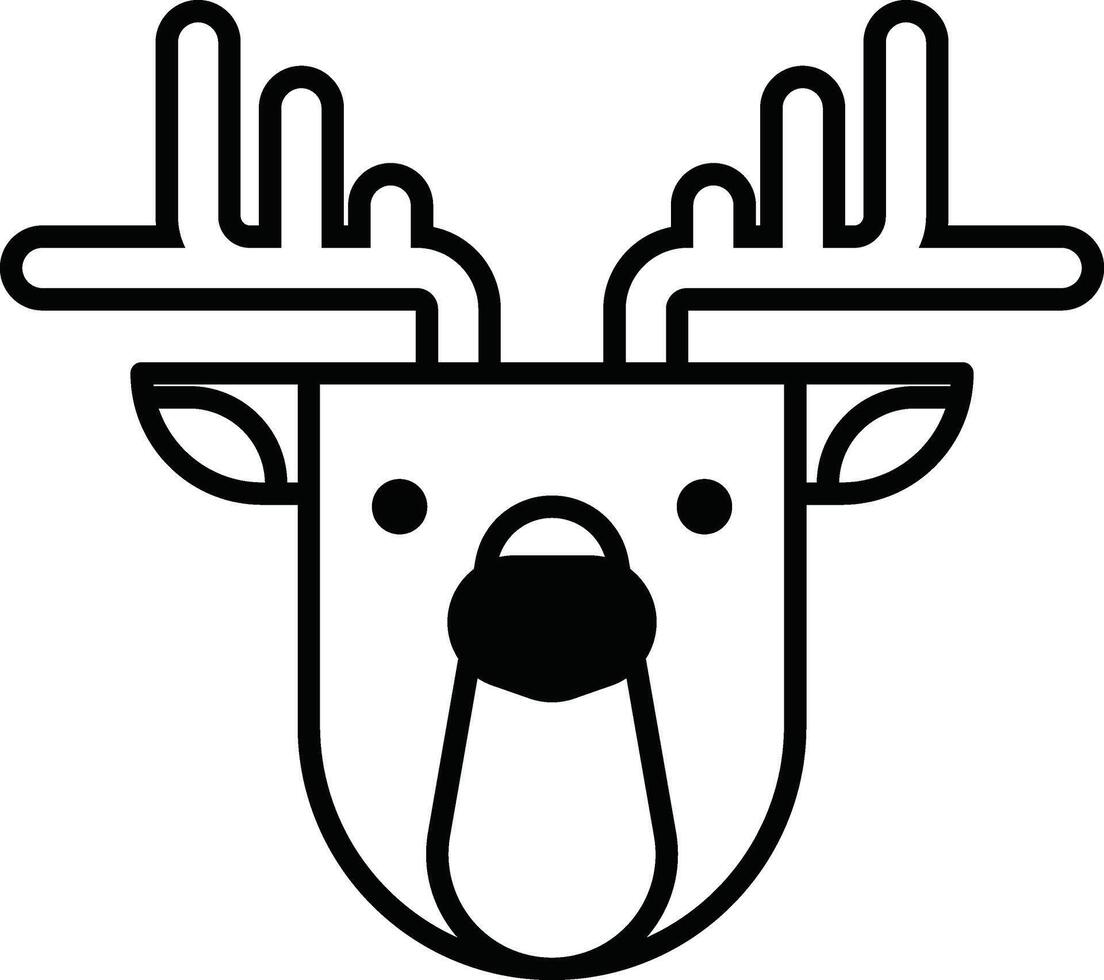 A deer head with antlers and a nose vector
