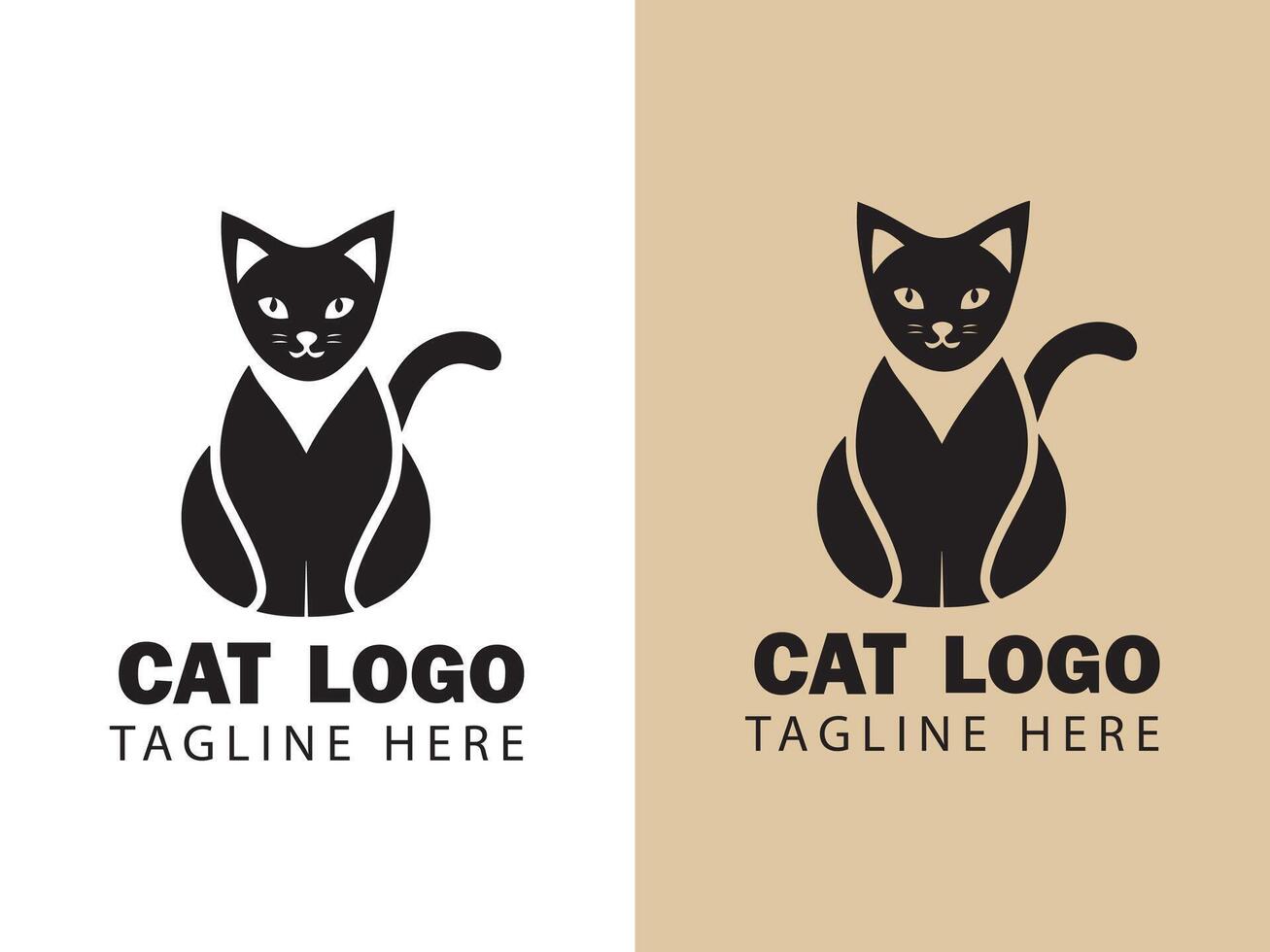 Minimal Cat Logo Design vector