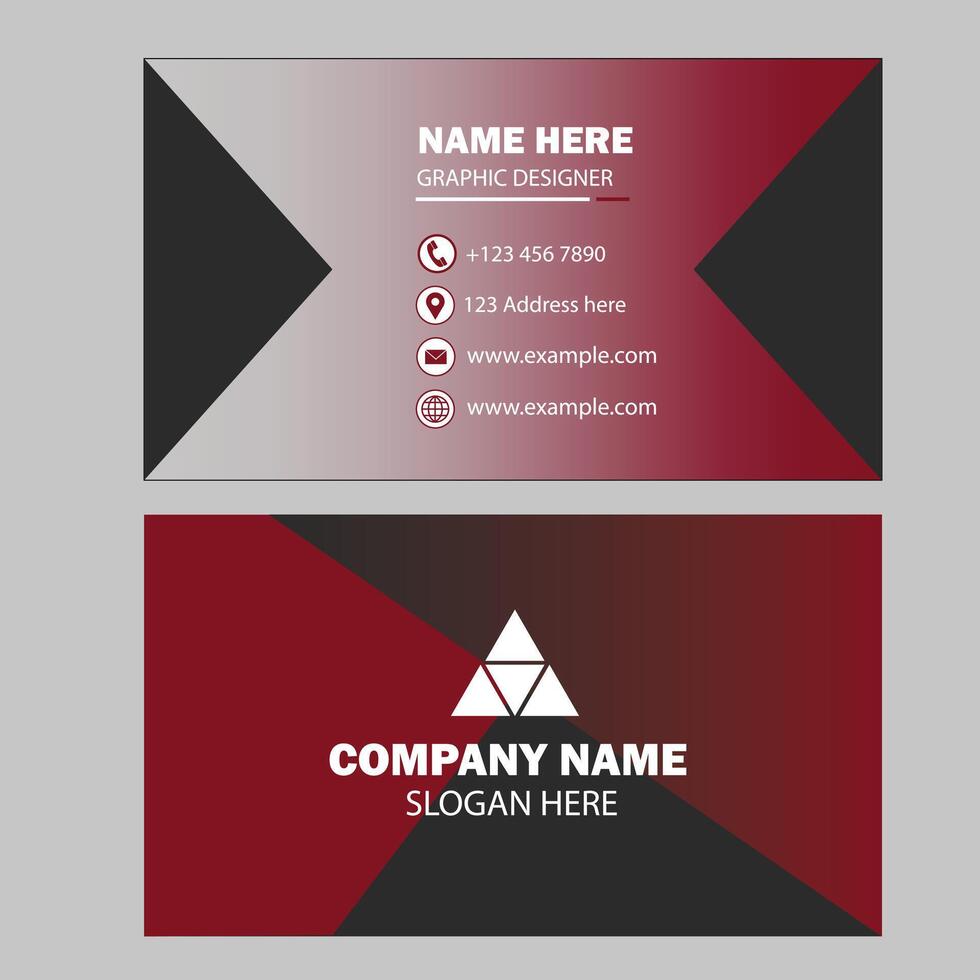 Red and black business card design vector