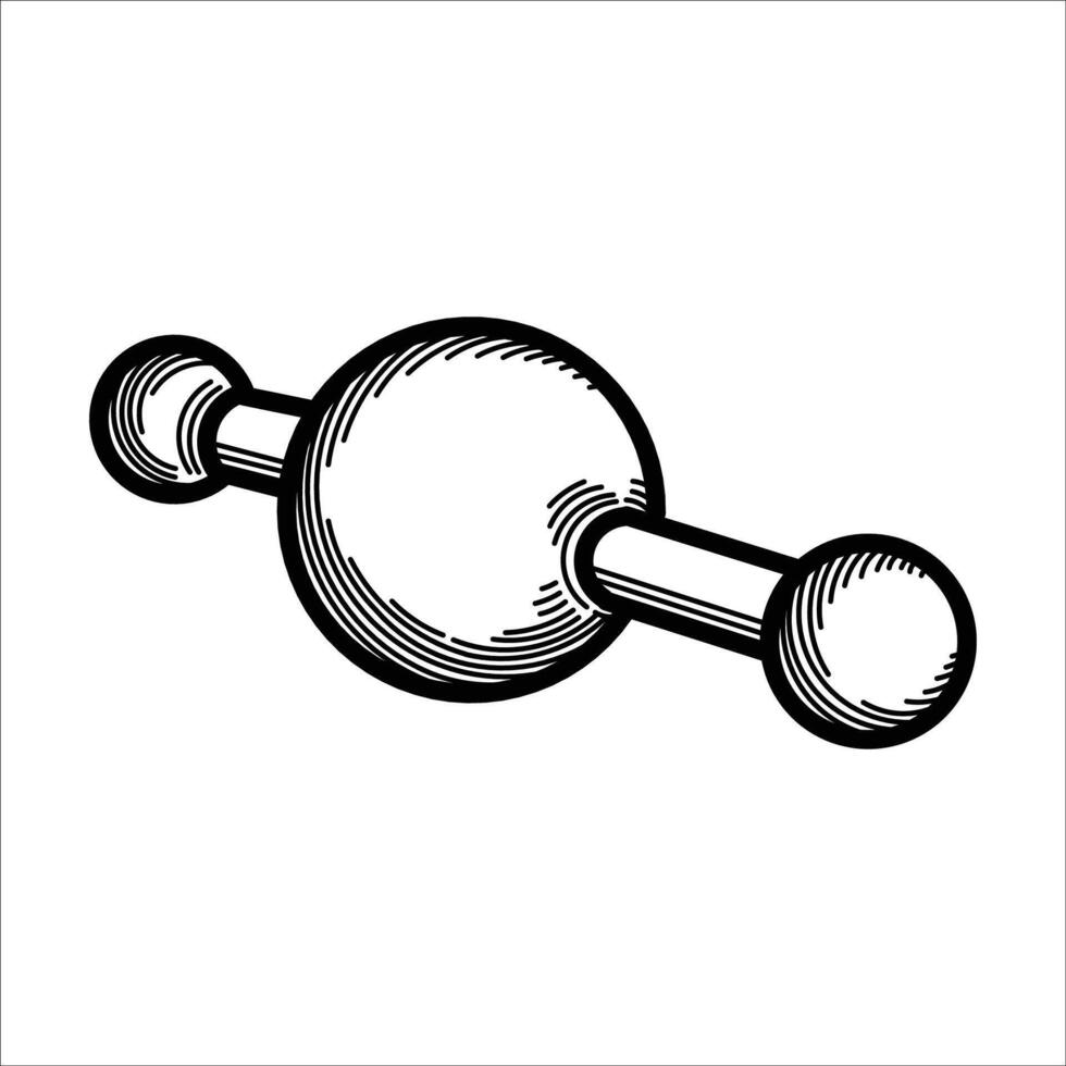 Linear molecules hand drawn illustration artwork vector
