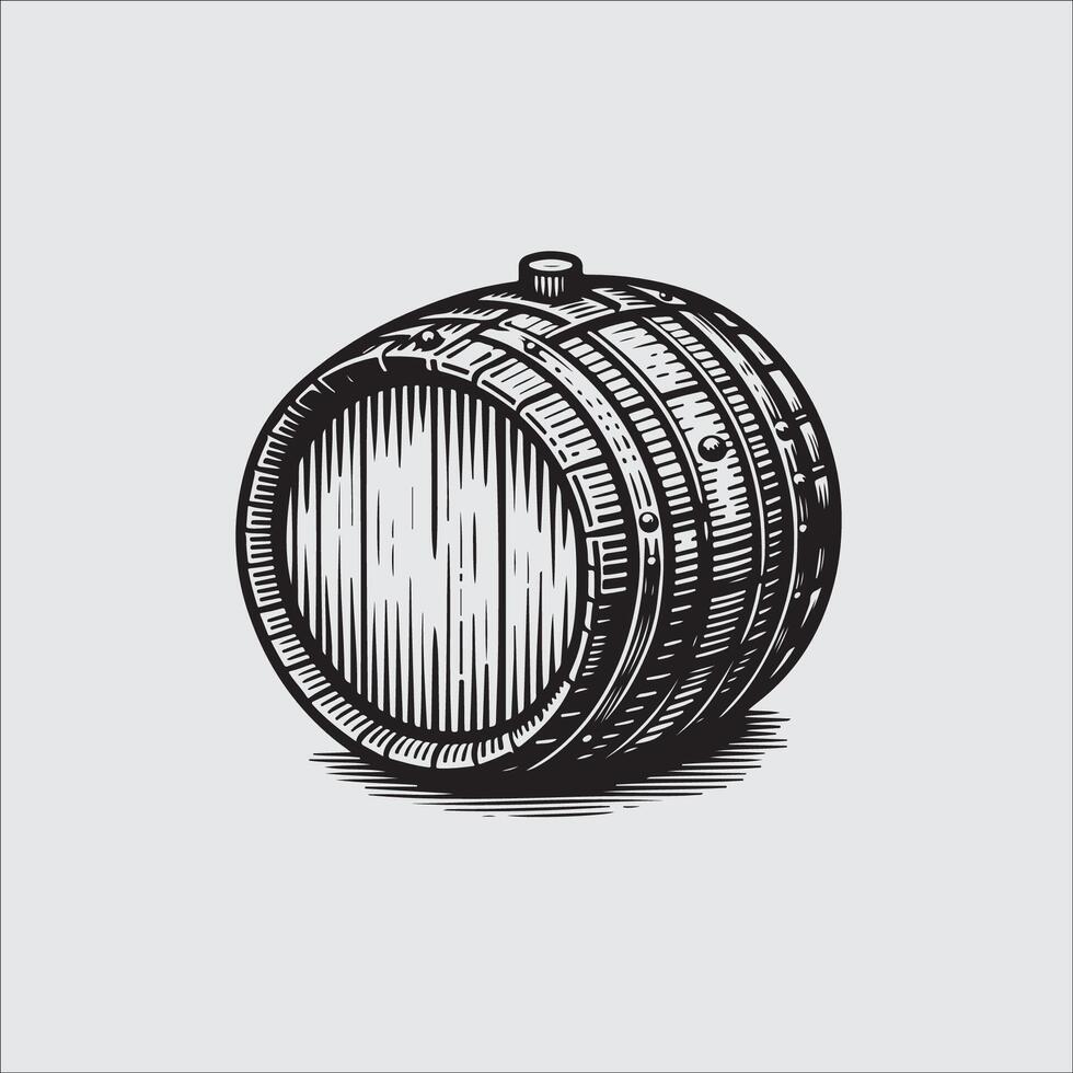 barrel drawing artwork handmade illustration vector