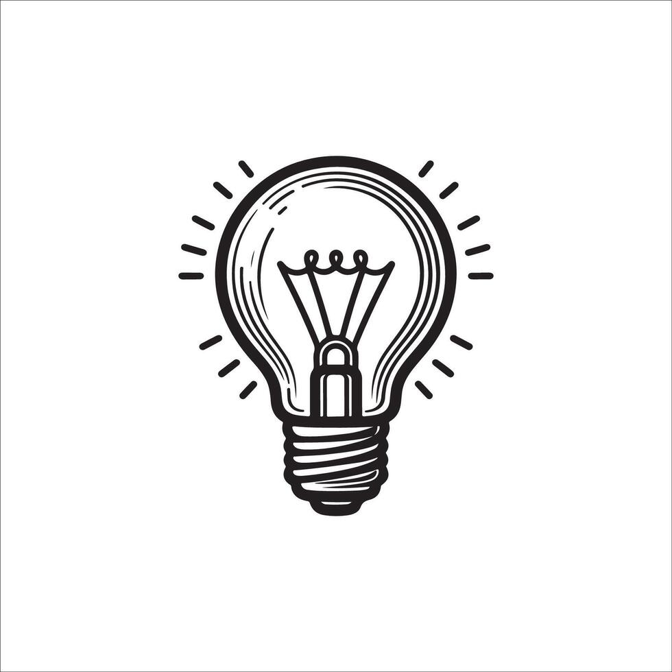 Light bulb sketch drawing artwork handmade illustration vector