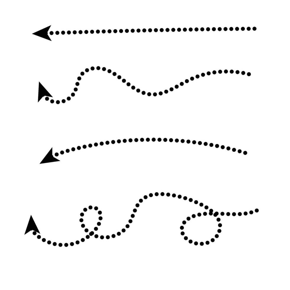 Arrow dots line collection design vector
