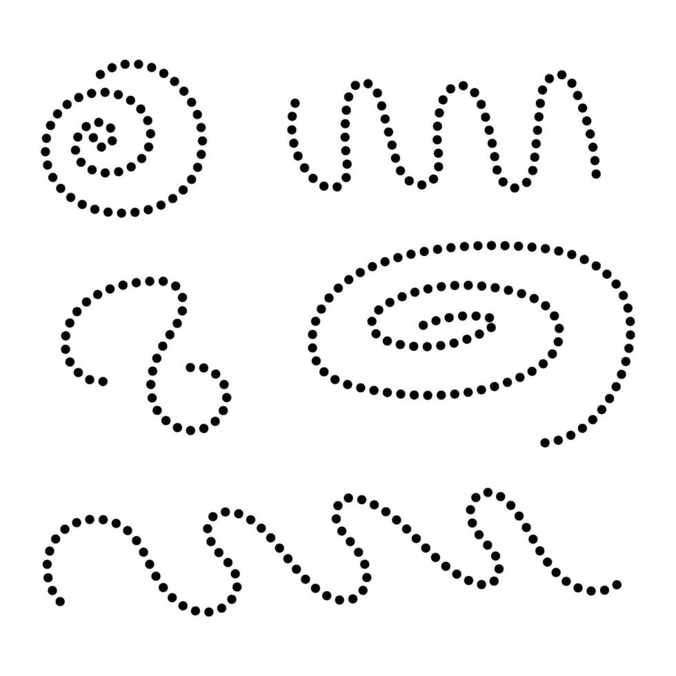 Dots line collection design vector